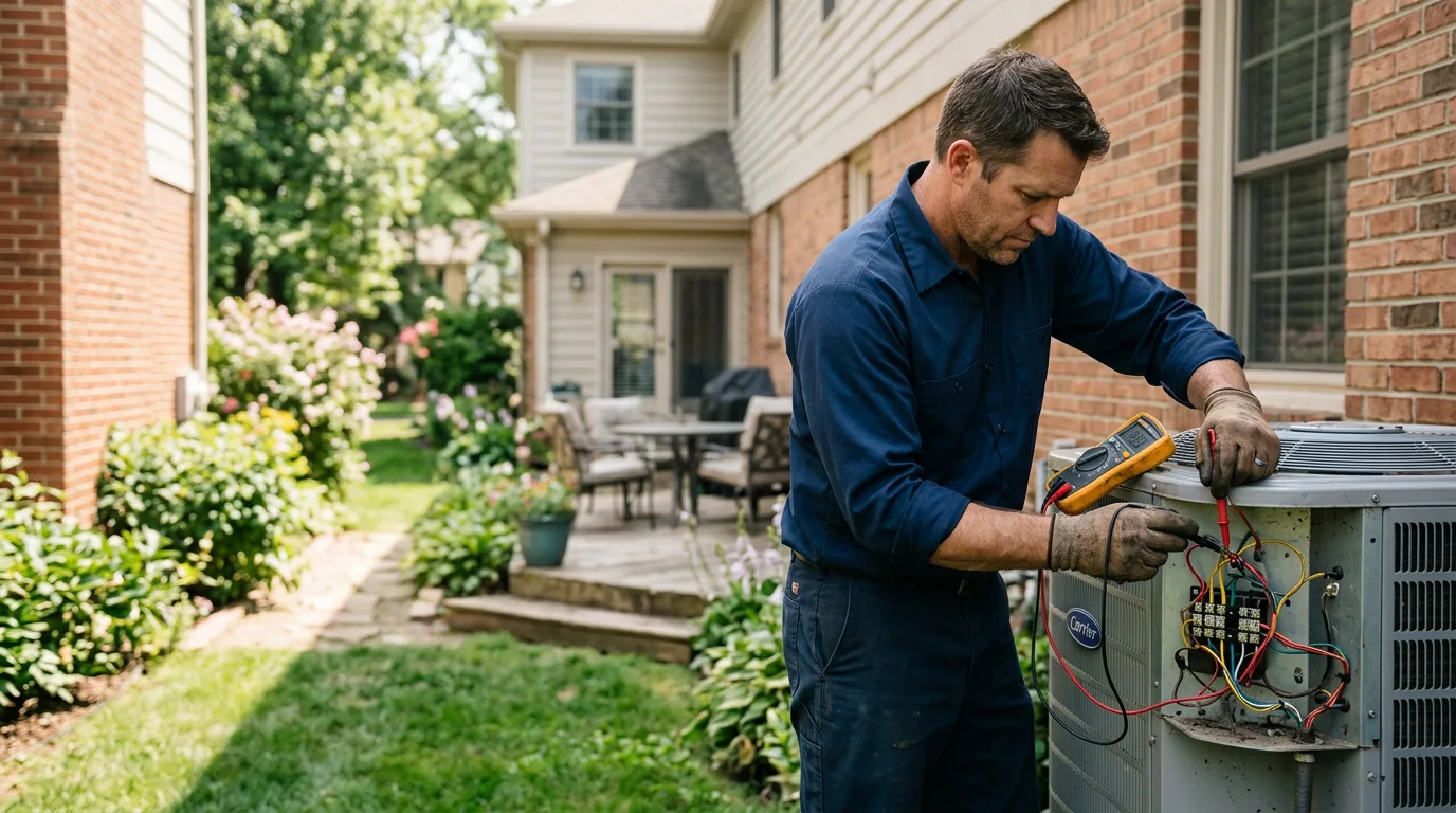 HVAC technician working near Cross Plains, IN